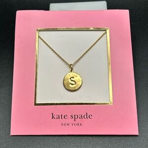 Kate Spade Initial Pendant, Gold tone S    One in a Million. New on Card!